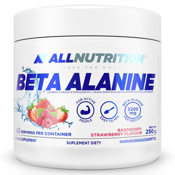 Allnutrition Beta Alanine Malina Truskawka Proszek na Wytrzymałość i Wydolność Mięśni 250g