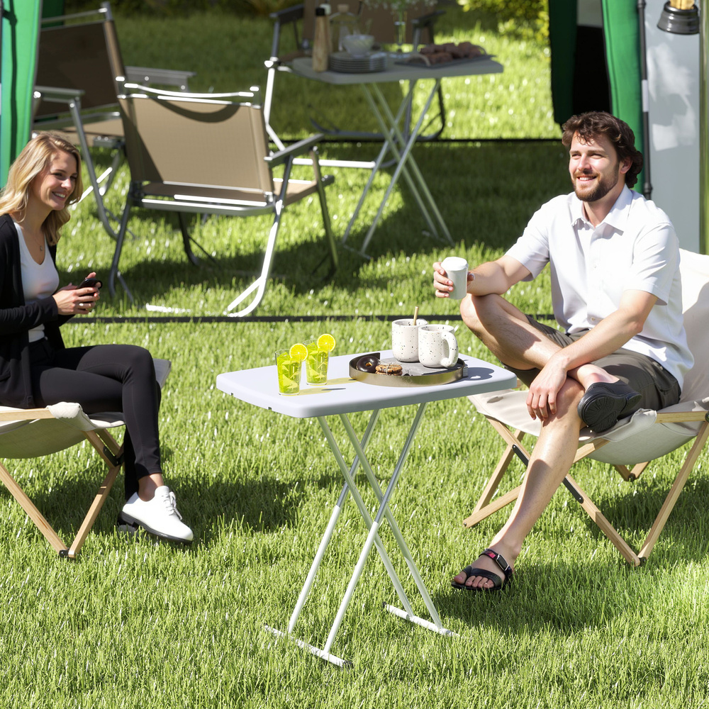 Outsunny Minimal Folding Outdoor Table - White