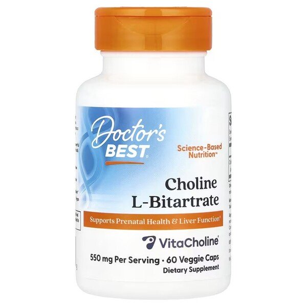 Doctor's Best L-winian Choliny 550mg Na Zdrowie Prenatalne i Wsparcie Wątroby 60 Kapsułek Wegańskich