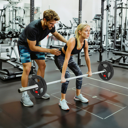 SPORTNOW Olympic Weight Plates, 2"/5cm Weight Disc Pair with Tri-Grips, 2 x 5kg Dumbbell Plates for Weightlifting and Strength Training Home Gym Fitness Workout, Black