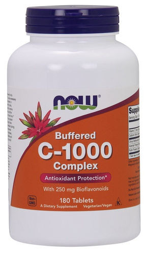 Now Foods Vitamin C-1000 Complex Complex Buforowana 250mg Bioflawonoidy 180 Tabletek