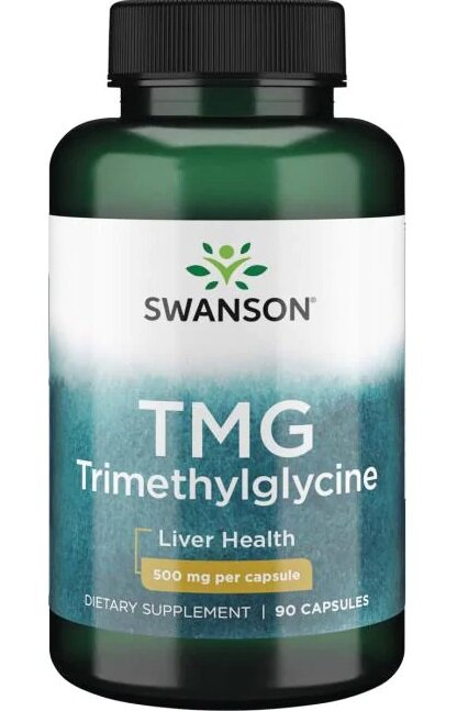 Swanson TMG Trimethylglycine 500mg Aminokwas Wspomaga Wsparcie Zdrowej Wątroby i Układu Krążenia 90 Kapsułek