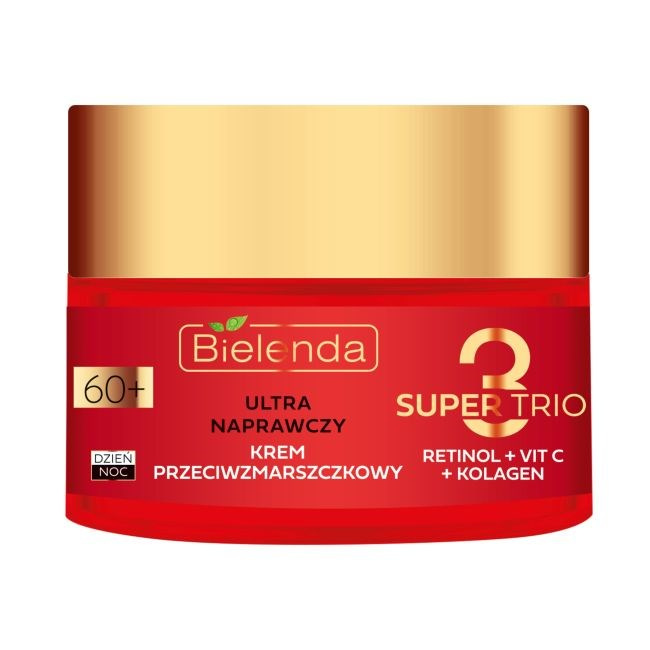 Bielenda Super Trio Retinol Vit C Collagen Ultra Repairing Day Night Anti-Wrinkle Cream 60+ 50ml