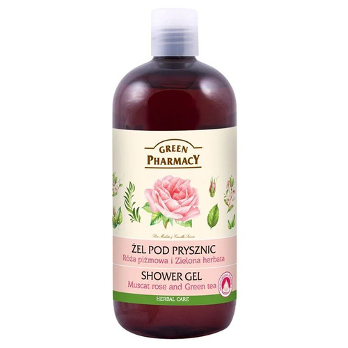 Green Pharmacy Naturalny Żel pod Prysznic z Różą Piżmową i Zieloną Herbatą 500ml