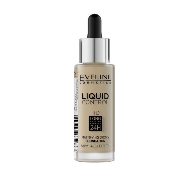 Eveline Liquid Control Mattifying Drops Podkład do Twarzy HD 015 Light Vanilla 32ml 