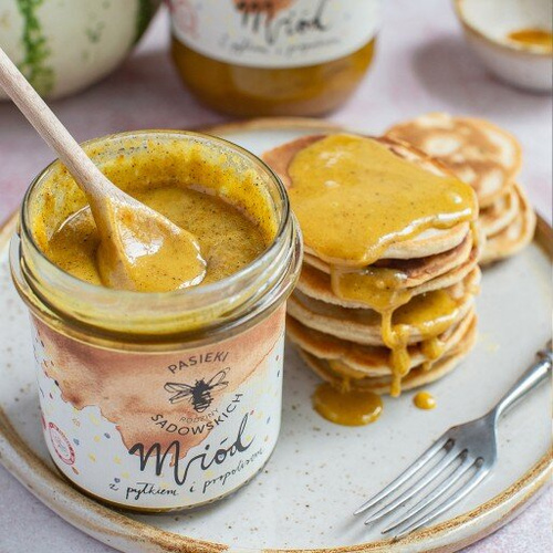 Pasieki Sadowskich Multifloral Honey with Pollen and Propolis 1150g