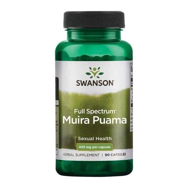 Swanson Full Spectrum Muira Puama 400mg na Wsparcie Witalności 90 Kapsułek