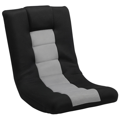 HOMCOM Floor Chair, Folding Floor Sofa with Adjustable Backrest, Wide Seat, Swivel Base, Black