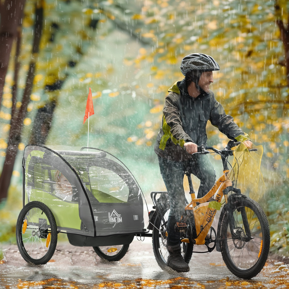 HOMCOM Baby Bike Trailer Cover, Anti Dust Rain Snow, Cold Wind, 76 x 61 x 61 cm