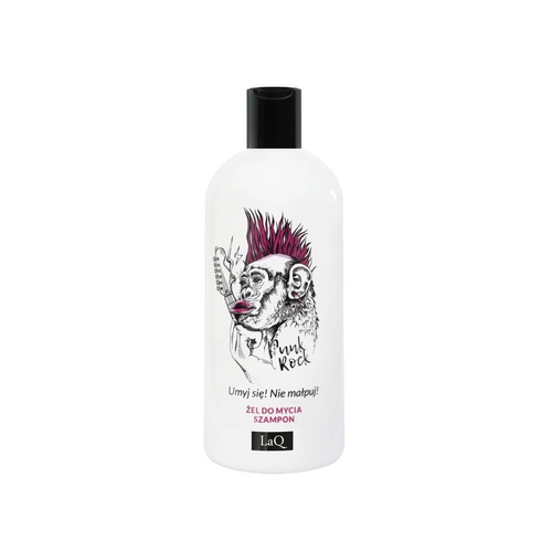 LaQ Wegański Żel do Mycia i Szampon do Włosów 2w1 Małpa o Zapachu Grejpfruta i Zielonej Herbaty 300ml