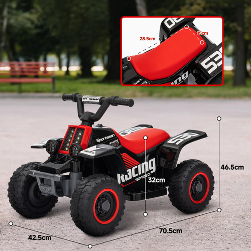 AIYAPLAY 6V Electric Quad Bike for Kids, Ride On ATV w/ Forward/Reverse, Headlights, for Ages 18-36 Months, Black