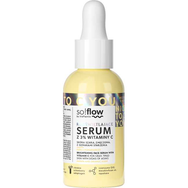 So!Flow Rozświetlające Serum Olejowe z 3% Witaminą C dla Skóry Szarej 30ml