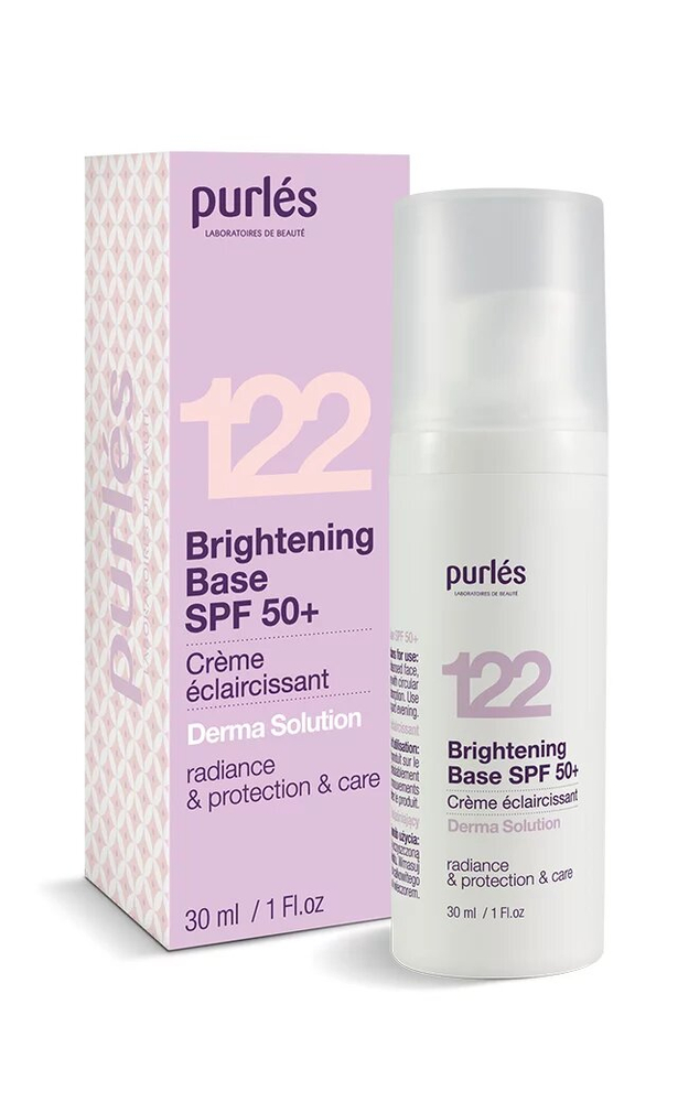 Purles 122 Derma Solutiom Brightening Base  Rozświetlająca Baza Filtrem SPF 50+ dla każdego Rodzaju Skóry 30ml