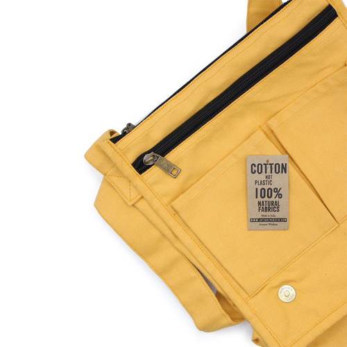 Cotton Canvas Messenger Bag - Green