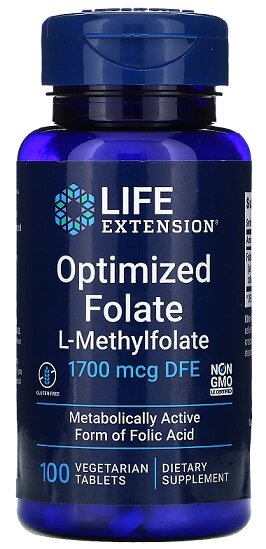 Optimized Folate, 1700mcg - 100 vegetarian tabs