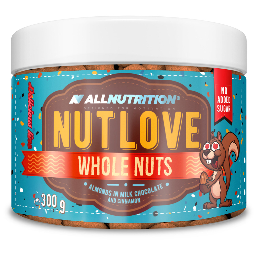 Allnutrition Nutlove Whole Nuts Almonds in Milk Chocolate with Cinnamon 300g