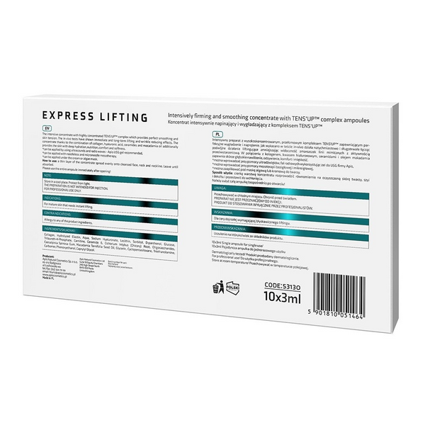 Apis Professional Express Lifting Intensively Firming and Smoothing Ampoules for Microneedle Mesotherapy 10x3ml