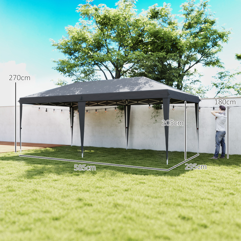 Outsunny 6 x 3 m Pop-Up Steel Frame Gazebo Grey