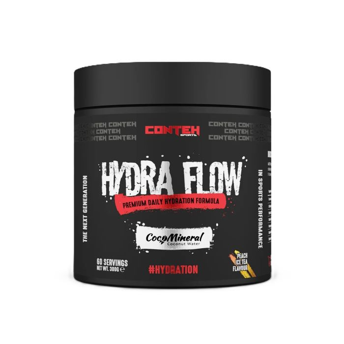Conteh Sports Hydra Flow Peach Ice Tea Electrolyte Powder for Daily Hydration 300g