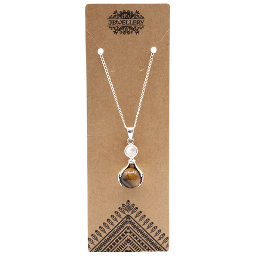 Gemstone Healing Hands Pendant - Tiger Eye