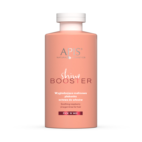 Apis Pick'N'Mix Shine Booster Soothing Raspberry Vinegar Rinse for Fizzy Dry Rough Hair 300ml