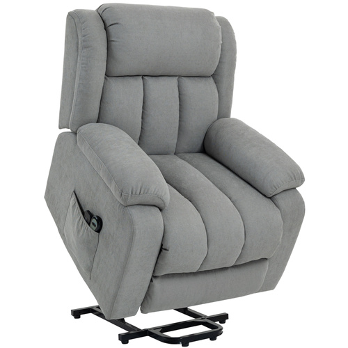 HOMCOM Eight-Point Massage Electric Lift Chair - Light Grey