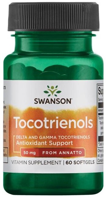 Swanson Tocotrienols 50 mg Wspomaga Obniżenie Złego Cholesterolu we Krwi 60 Kapsułek