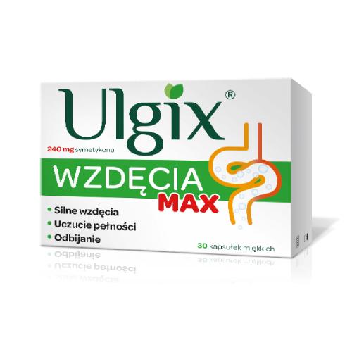 Ulgix Wzdęcia Max 240mg na Silne Wzdęcia Odbijanie i Uczucie Pełności 30 Kapsułek