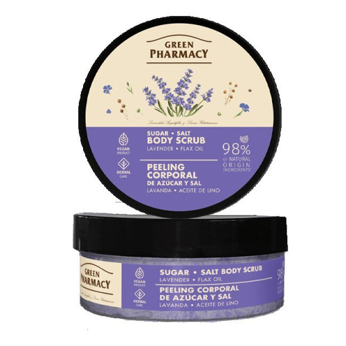 Green Pharmacy Regenerujący Peeling Cukrowo-Solny Lawenda i Olej Lniany 200ml