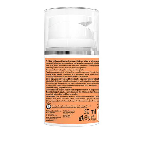 Apis Peachy Skin Odżywczy Krem na Noc dla Skóry Suchej Odwodnionej 50ml