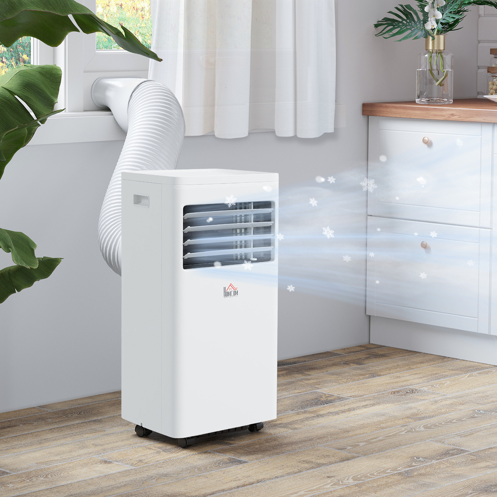 HOMCOM 7000 BTU Air Conditioning Unit, 3-in-1 Portable Air Conditioner, Dehumidifier, Cooling Fan with 2 Speeds, 24H Timer, Remote Control, Digital Display, Window Venting Kit, 26m²
