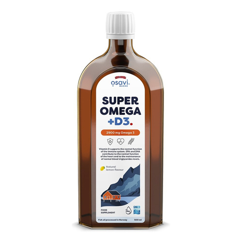 Osavi Super Omega i D3 2900mg Omega 3 Cytrynowy 500 ml