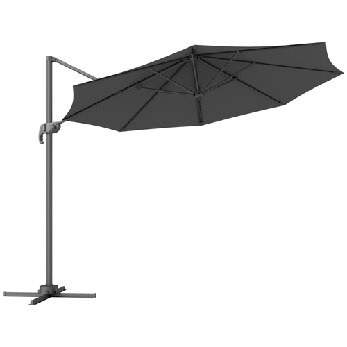 Outsunny 3 x 3m Overhanging Cantilever Parasol - Black