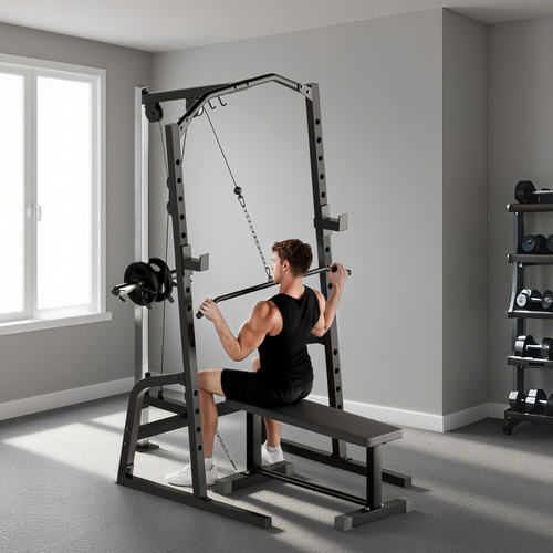 SPORTNOW Power Cage Power Rack with 15-Level Squat Rack, Cable Pulley System, Pull up Stand and Push up Stand