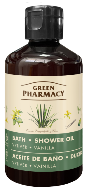Green Pharmacy Moisturizing and Relaxing Bath and Shower Oil Vetiver and Vanilla 250ml