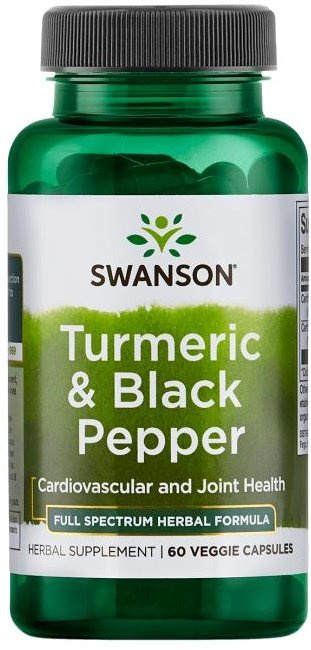 Swanson Turmeric and Black Pepper for Immune and Digestive Support 60 Vcapsules