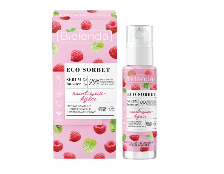 Bielenda Eco Sorbet Malina Silnie Nawilżające i Kojące Serum Booster dla Cery Wrażliwej 30ml