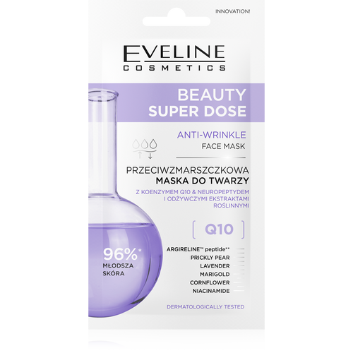 Eveline Beauty Super Dose Przeciwzmarszczkowa Maska do Twarzy Q10 8ml