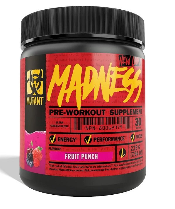 Mutant Madness Suplement Przedtreningowy Fruit Punch 225g