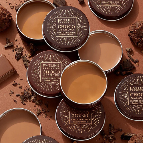 Eveline Choco Glamor Bronzer in Cream No. 02 Squalane Vitamin E 20g