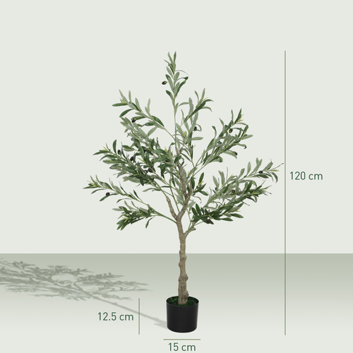 HOMCOM Set of Two Silk Leaf Artificial Olive Trees