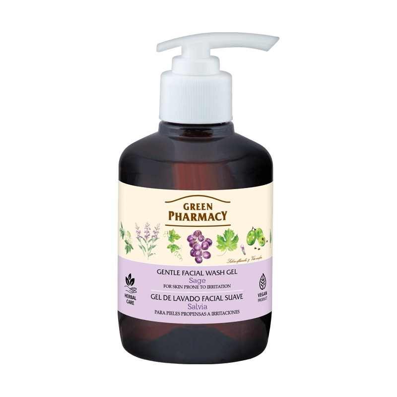 Green Pharmacy Gentle Face Wash Gel with Sage for Prone to Irritation Skin 270ml
