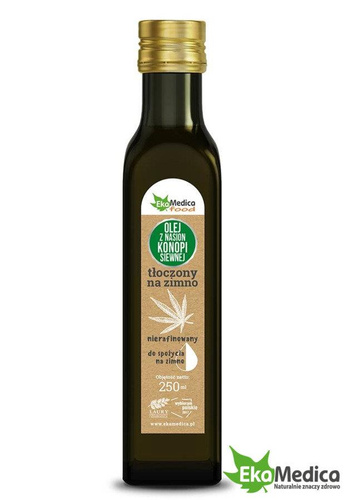 EkaMedica Olej z Nasion Kon. Siewnej Wysoka Zawartość Tłuszczów Wielonienasyconych 250ml