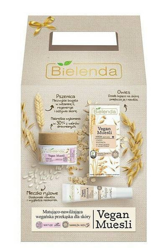 Bielenda Vegan Muesli Zestaw Podarunkowy Matujący Krem do Twarzy i Krem pod Oczy 50x15ml