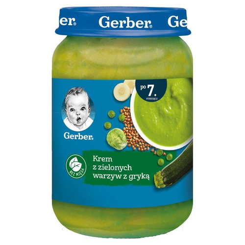Gerber Danie Krem z Zielonych Warzyw z Gryką dla Niemowląt po 7 Miesiącu 190g