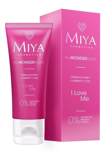 Miya My Wonder Balm I Love Me Odżywczy Wegański Krem do Twarzy z Olejkiem z Róży dla Każdego Typu Skóry 75ml