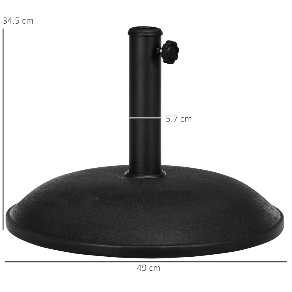Outsunny Heavy Duty Cement Parasol Base 20kg Round Patio Umbrella Stand Garden Outdoor Shade Holder for Dia. 35mm/38mm/48mm Poles