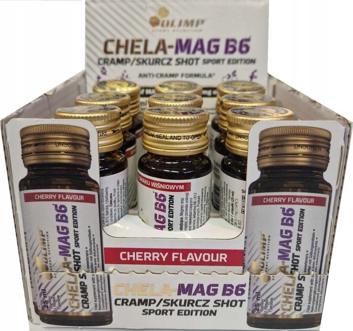 Olimp Nutrition Chela-Mag B6 Cramp Shot Liquid Supplement for Muscle Cramps 9 x 25ml