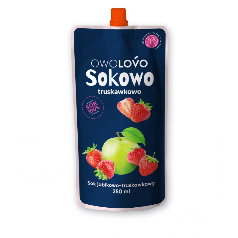 OwoLovo Sokowo Naturalny Sok Jabłkowo-Truskawkowy z Witaminami 250ml