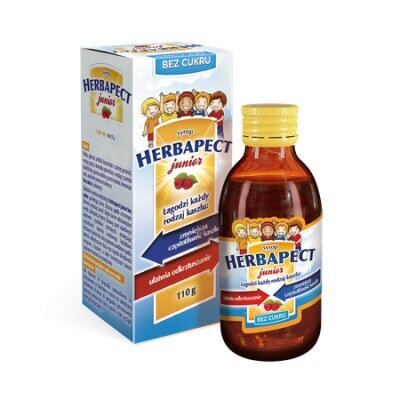 Herbapect Junior Raspberry Flavor Syrup without Sugar 110g